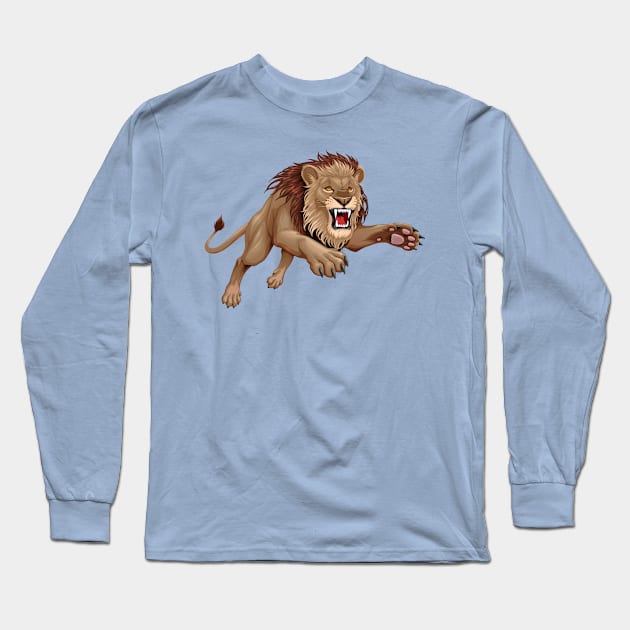 Lion Isolated Long Sleeve T-Shirt by ddraw